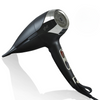 Black hairdryer against white background